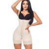 Faja moldeadora reloj de arena, control abdomen - media pierna con tiras, cremalleras y broche central (O-011)