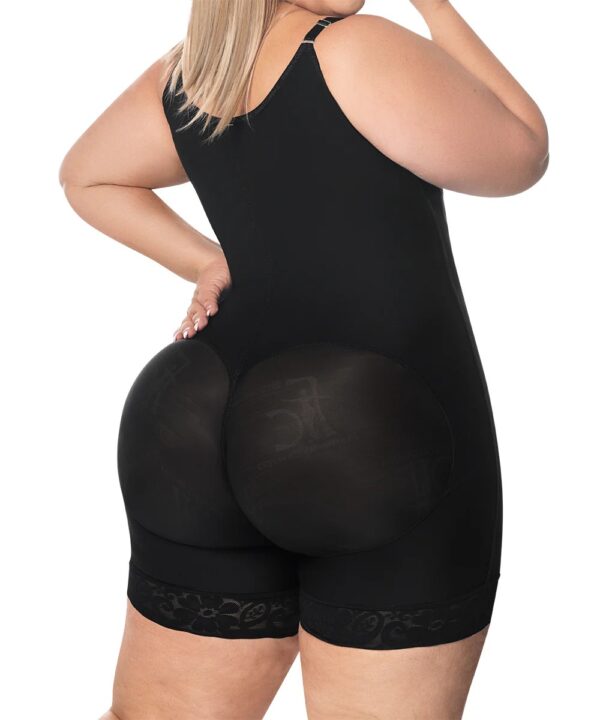 Faja moldeadora control abdomen - media pierna con tiras y cremallera lateral (O-016)