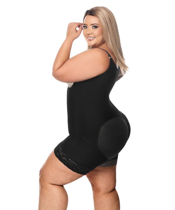 Faja moldeadora control abdomen - media pierna con tiras y cremallera lateral (O-016)