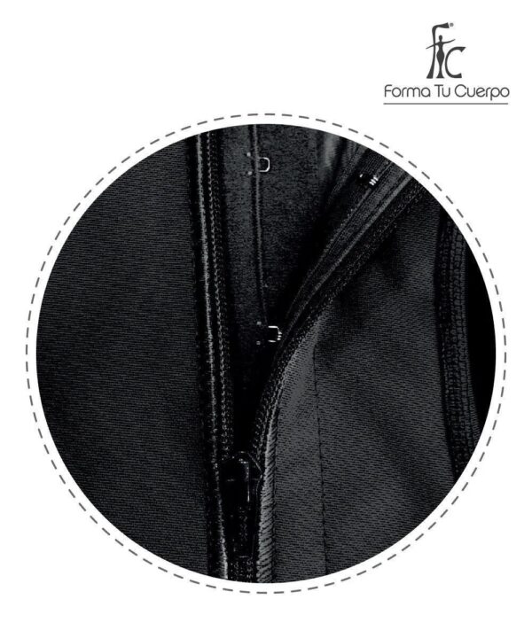 Faja moldeadora control abdomen - media pierna con tiras y cremallera lateral (O-016)