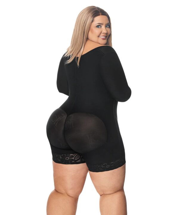 Faja control de abdomen, media pierna con manga y cremallera lateral (O-017)