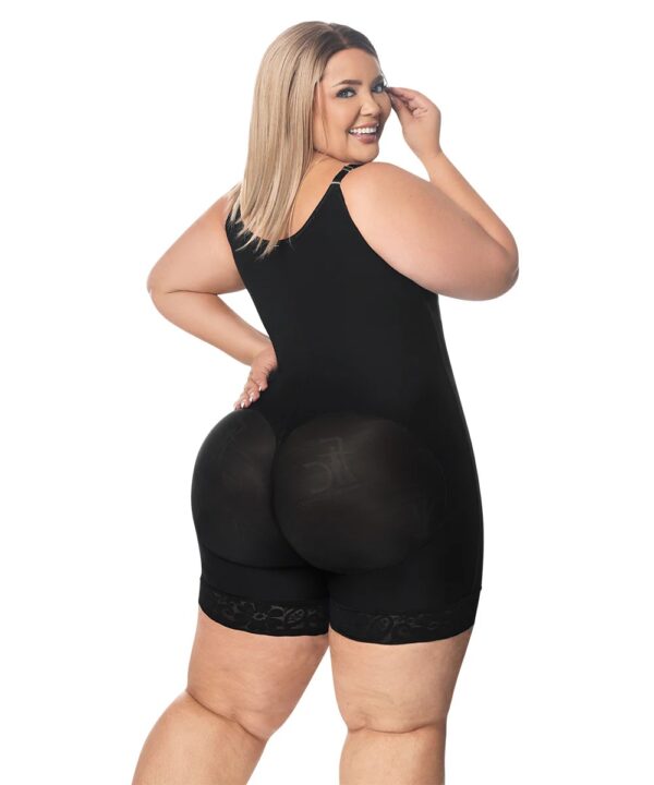 Faja moldeadora control abdomen - media pierna con tiras y cremallera lateral (O-016)