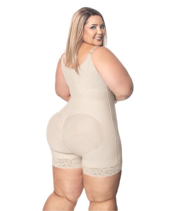 Faja moldeadora control abdomen - media pierna con tiras y cremallera lateral (O-010 )